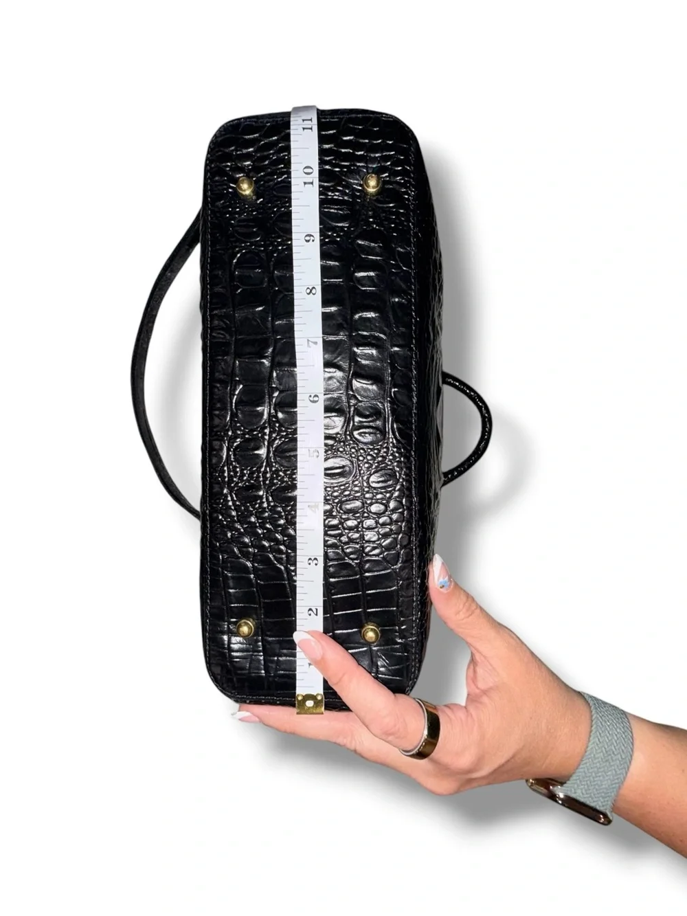BRAHMIN – Mini Asher Satchel – Black Melbourne